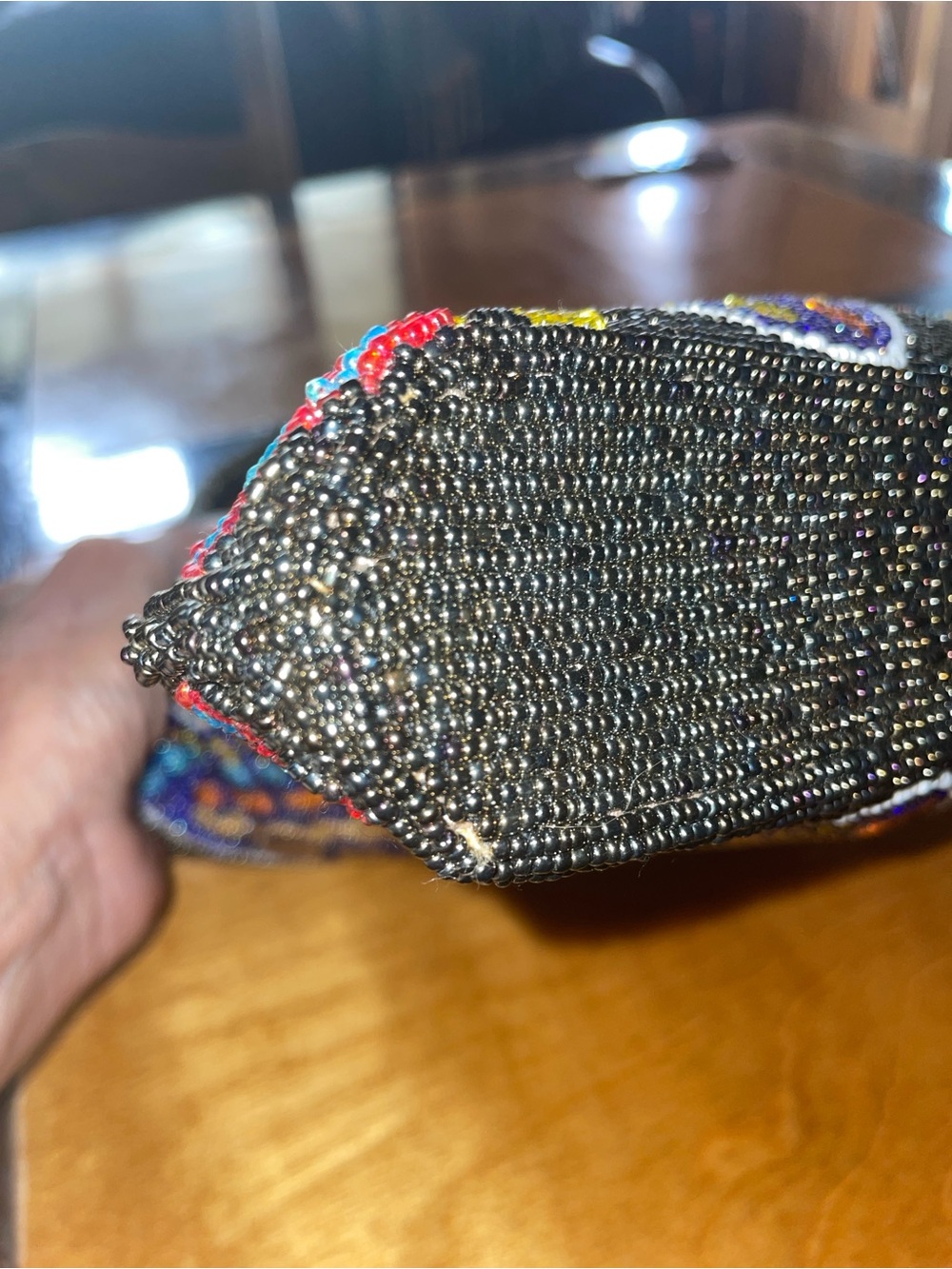 BEAUTIFUL Beaded Butterfly Accent Bag in Blue and Gold - Picture 8 of 12